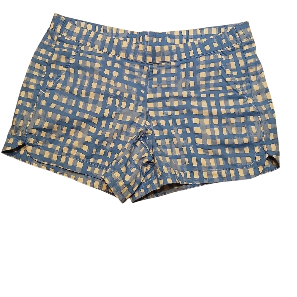 Lilly Pulitzer Blue White Gingham Preppy Casual Shorts Size S